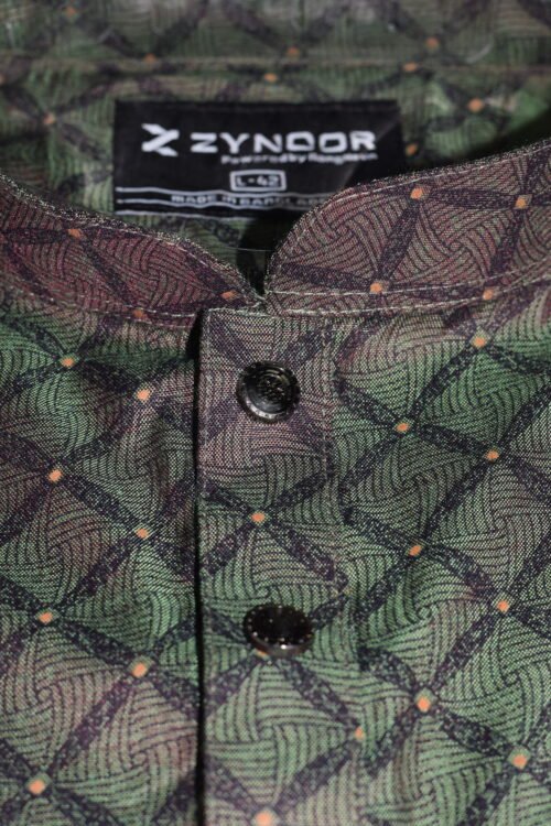 Zynoor Premium Jacket Print Cotton Panjabi (Olive) – Code: 401 - Image 5