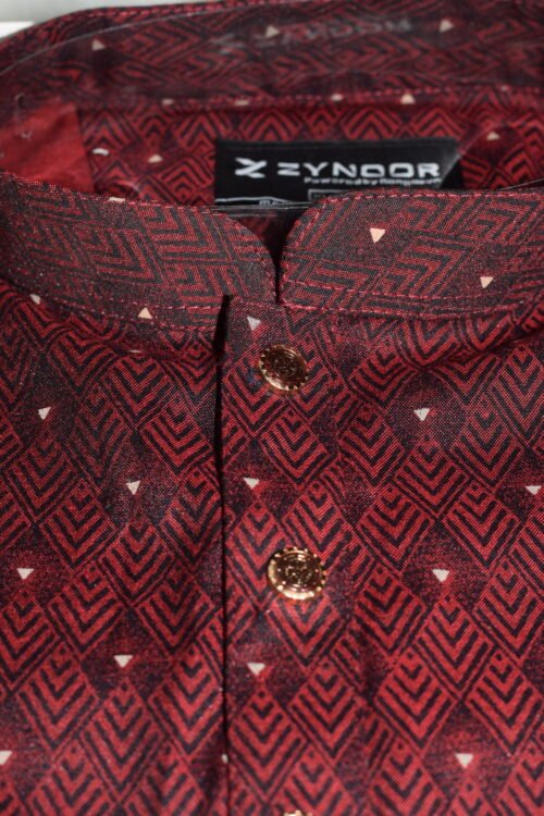 Zynoor Premium Jacket Print Cotton Panjabi (Maroon) – Code: 403 - Image 5