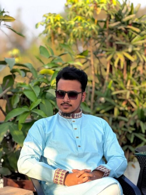 Smart Cotton Embroidery Panjabi – SKY