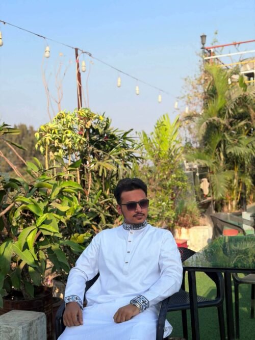 Smart Cotton Embroidery Panjabi – White - Image 2
