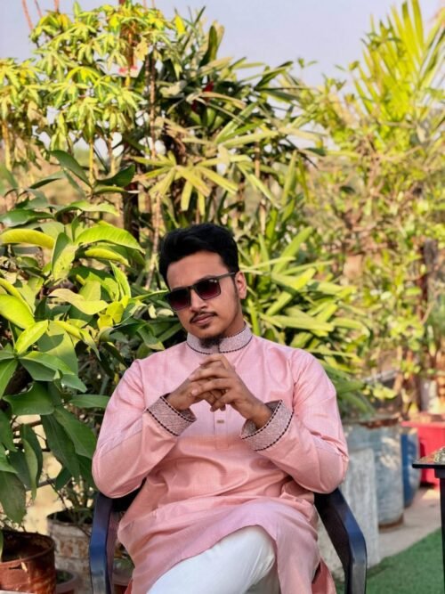 Smart Cotton Embroidery Panjabi – Onion